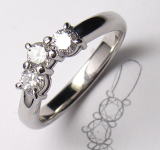 ダイヤスリーストーンリング リフォーム完成作品