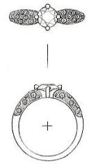 ダイヤリングオーダーリフォーム オリジナルデザイン画