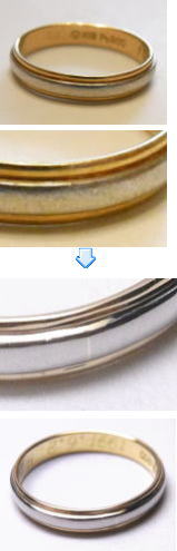 コンビリングのサイズ直し　宝石工房ながお