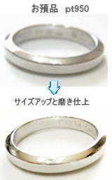 結婚指輪サイズ直し　宝石工房ながお
