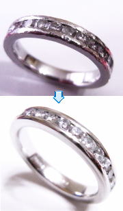 エタニティリングに深い傷　宝石工房ながお