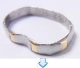 変形したコンビリングの修理　宝石工房ながお