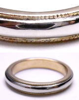 コンビリングの古いサイズ直し痕を修復　宝石工房ながお