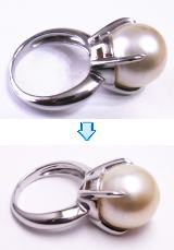 南洋真珠の指輪　サイズダウン　宝石工房ながお