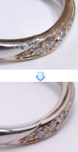 結婚式の前に指輪に深い傷　宝石工房ながお