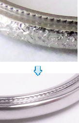 結婚指輪に深い傷　宝石工房ながお