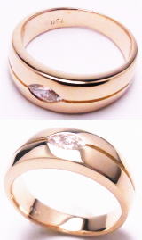 切断した指環を修理　宝石工房ながお