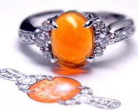 メキシコファイヤーオパールの指輪　オーダーメイド　宝石工房ながお