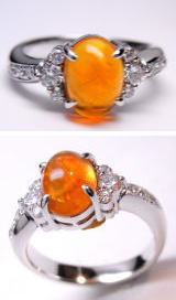 メキシコオパールの指輪　オーダーメイド　宝石工房ながお