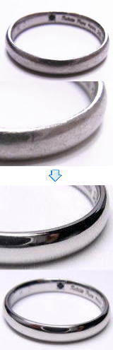 結婚指輪の傷取修理　宝石工房ながお