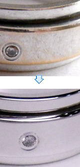 ピアジェリングWG　傷取仕上げ　宝石工房ながお