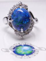 ブラックオパールのリング　オリジナルデザインで手作り　宝石工房ながお