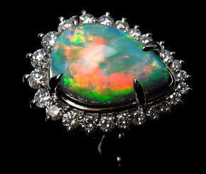 ブラックオパールリング　オーダーメイド　宝石工房ながお