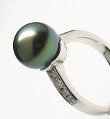 黒真珠リングをオーダーメイド　宝石工房ながお