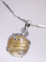 ルチルペンダント　手作り　宝石工房ながお