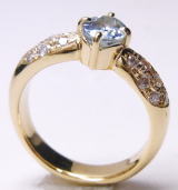 アクアマリン指輪　手作り作品　宝石工房ながお