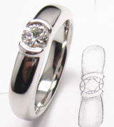 ダイヤリング　0.35ｃｔ　手作り