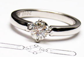 ダイヤリング　0.38ｃｔ　手作り