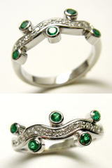 エメラルドリング　オーダーメイド　宝石工房ながお