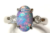 オパールリング　オーダーメイド　宝石工房ながお