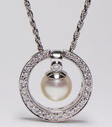サークルペンダント 真珠トップ