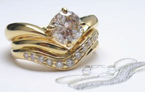 １カラットダイヤリング　重ね着け