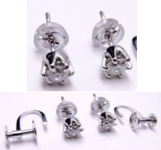 爪の小さいダイヤピアス　宝石工房ながお