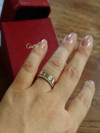 ラブリングWG ダイヤ1石 サイズアップ 宝石工房ながお