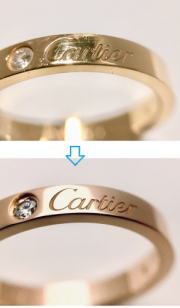 エングレーリング　キズ取磨き仕上　宝石工房ながお