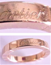 ラニエールリング　ロゴのキズ取磨き仕上　宝石工房ながお