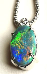 オパールペンダント　オーダーメイド　宝石工房ながお