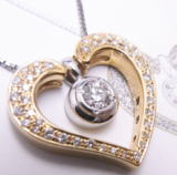 ハートペンダント　ダイヤトップ　手作り作品