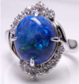 ブラックオパールリング　リフォーム作品　宝石工房ながお