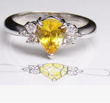 イエローサファイヤリング　リフォーム作品　宝石工房ながお