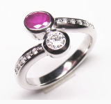 ルビーとダイヤリング　リフォーム作品　宝石工房ながお