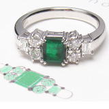 エメラルドリング　リフォーム作品　宝石工房ながお