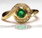 エメラルドリング　オーダーメイド作品　宝石工房ながお