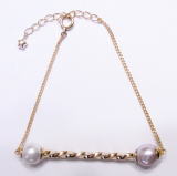 パールのブレスレットｋ18　手作り