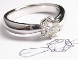 ダイヤリング　0.557ｃｔ　手作り