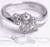 ダイヤリング　1.123ｃｔ　手作り作品