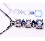 ５石付ペンダント　宝石工房ながお