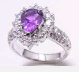 パープルサファイヤの指輪　オーダーメイド　宝石工房ながお