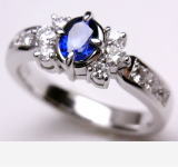 サファイヤリング　リフォーム作品　宝石工房ながお