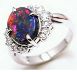 ブラックオパールリング　オーダーメイド作品　宝石工房ながお