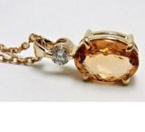 トパーズとダイヤのペンダントに加工　宝石工房ながお