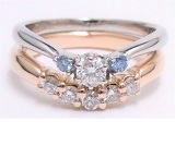 Ⅴ字ダイヤリング　重ね着け　手作り