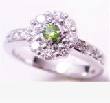 デマントイドガーネットリング　オーダーメイド作品　宝石工房ながお