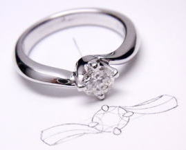 マリッジリング　0.43ｃｔ　手作り