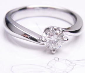 エンゲージリング　0.33ｃｔ　手作り作品