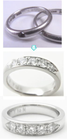 ｐｔ1000を溶かしてハーフエタニティに加工　宝石工房ながお